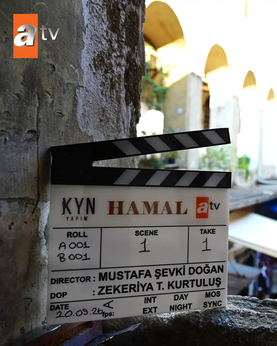 KYN Yapım ve atv logolu Hamal klaketi, 20.09.26 tarihli ilk sahne